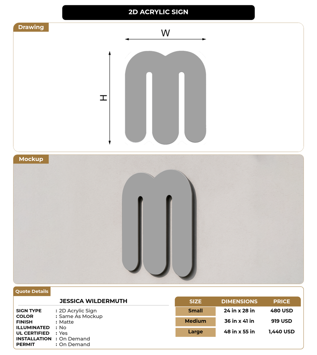 CUSTOM MOCKUP SIGN FOR Jessica Wildermuth