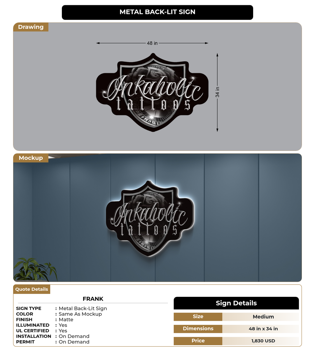 CUSTOM MOCKUP SIGN FOR Frank