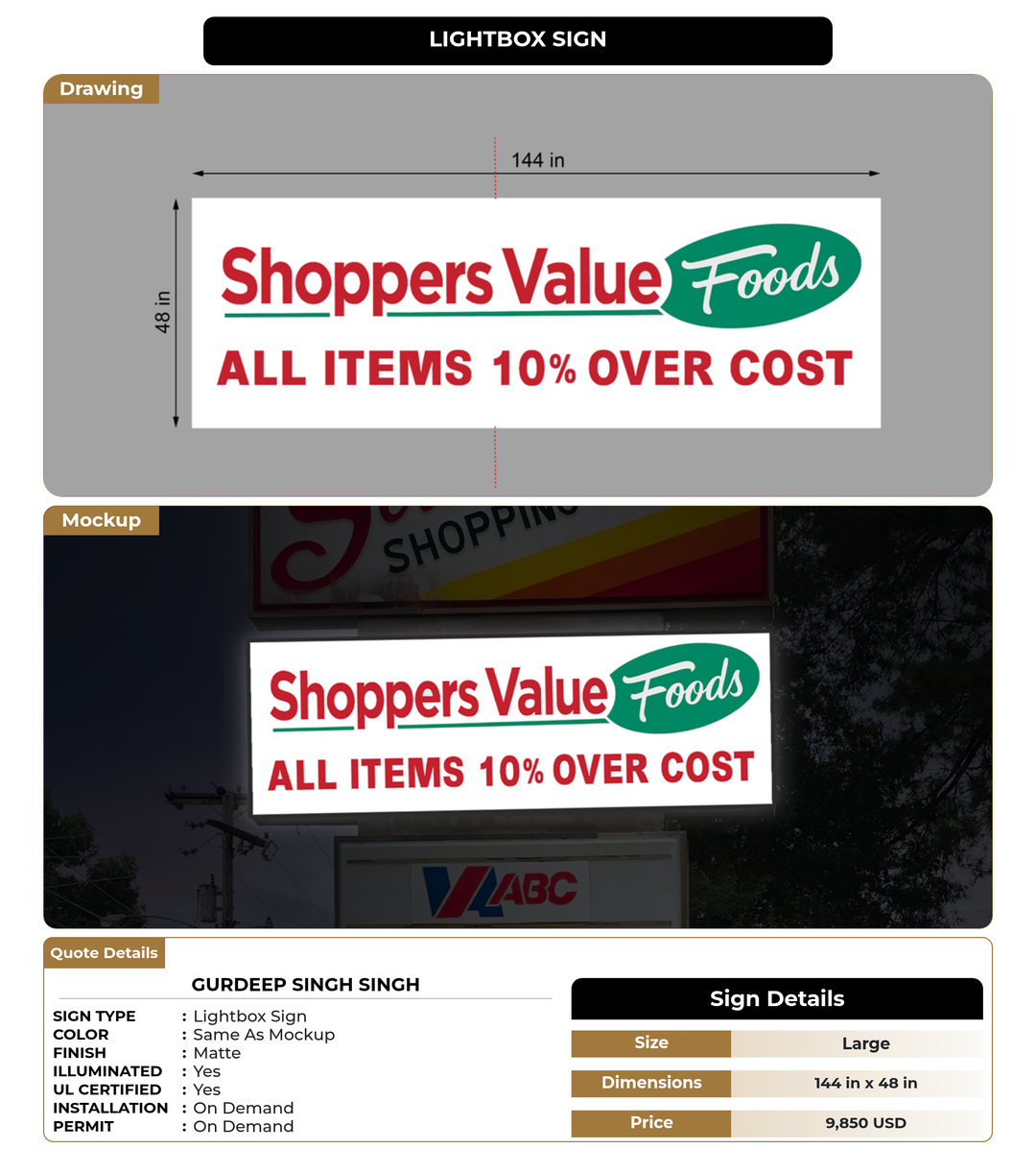 CUSTOM MOCKUP SIGN FOR Gurdeep Singh Singh