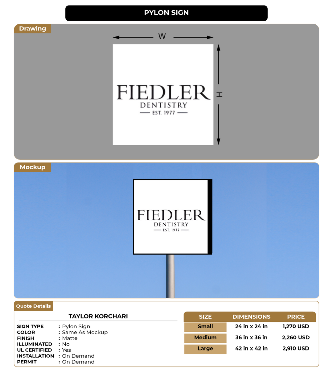 CUSTOM MOCKUP SIGN FOR Taylor korchari