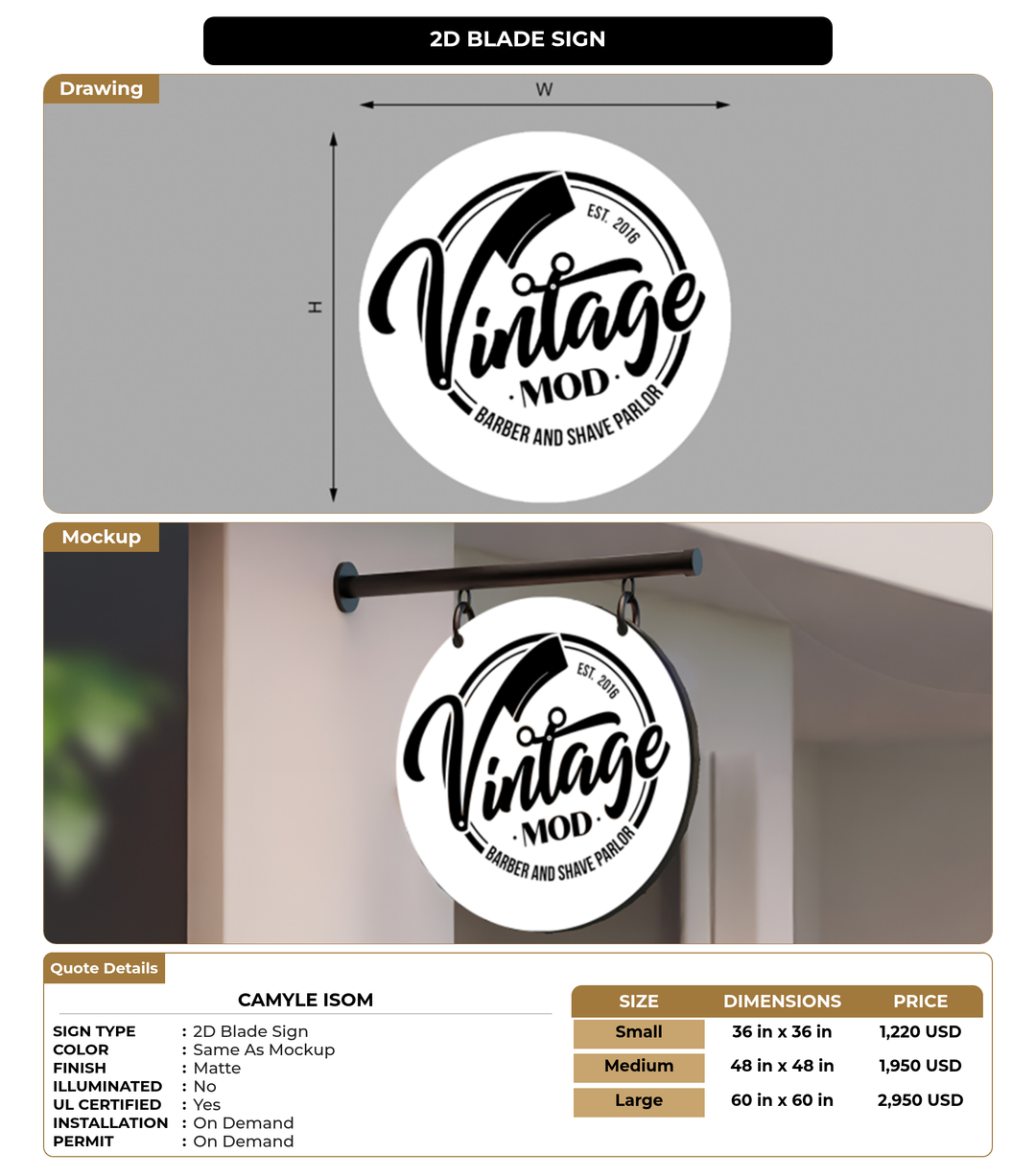 CUSTOM MOCKUP SIGN FOR Camyle Isom