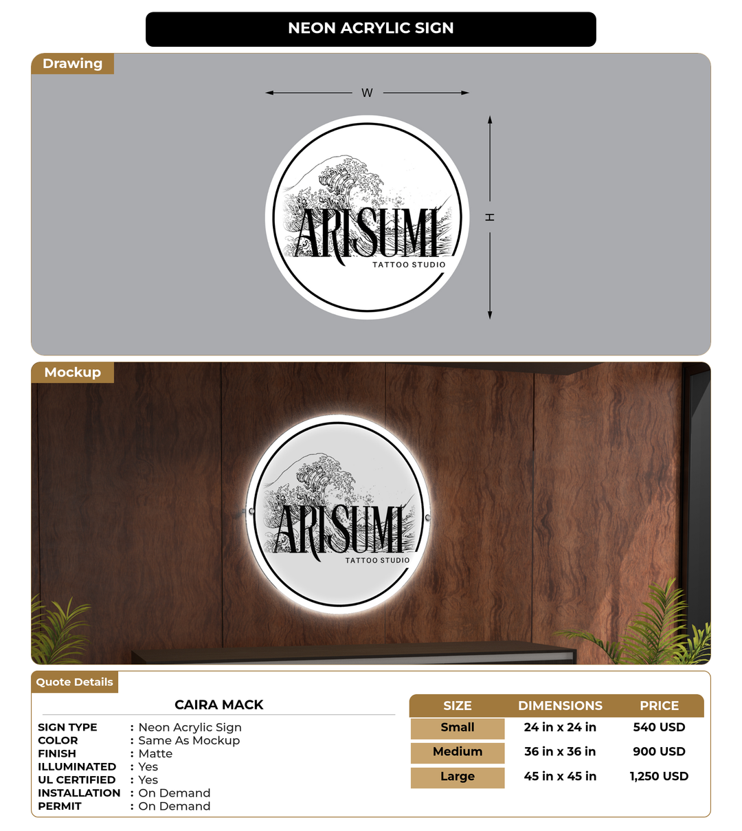 CUSTOM MOCKUP SIGN FOR Caira Mack