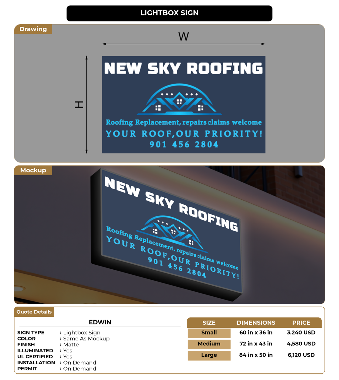 CUSTOM MOCKUP SIGN FOR Edwin