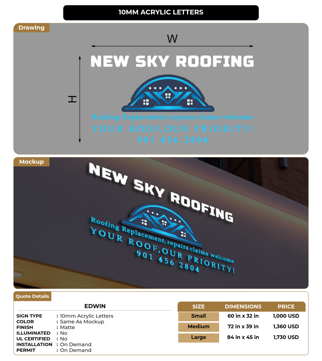 CUSTOM MOCKUP SIGN FOR Edwin