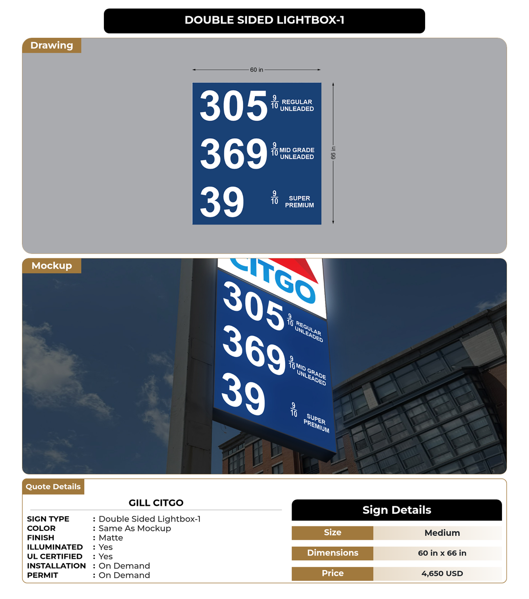 CUSTOM MOCKUP SIGN FOR gill citgo