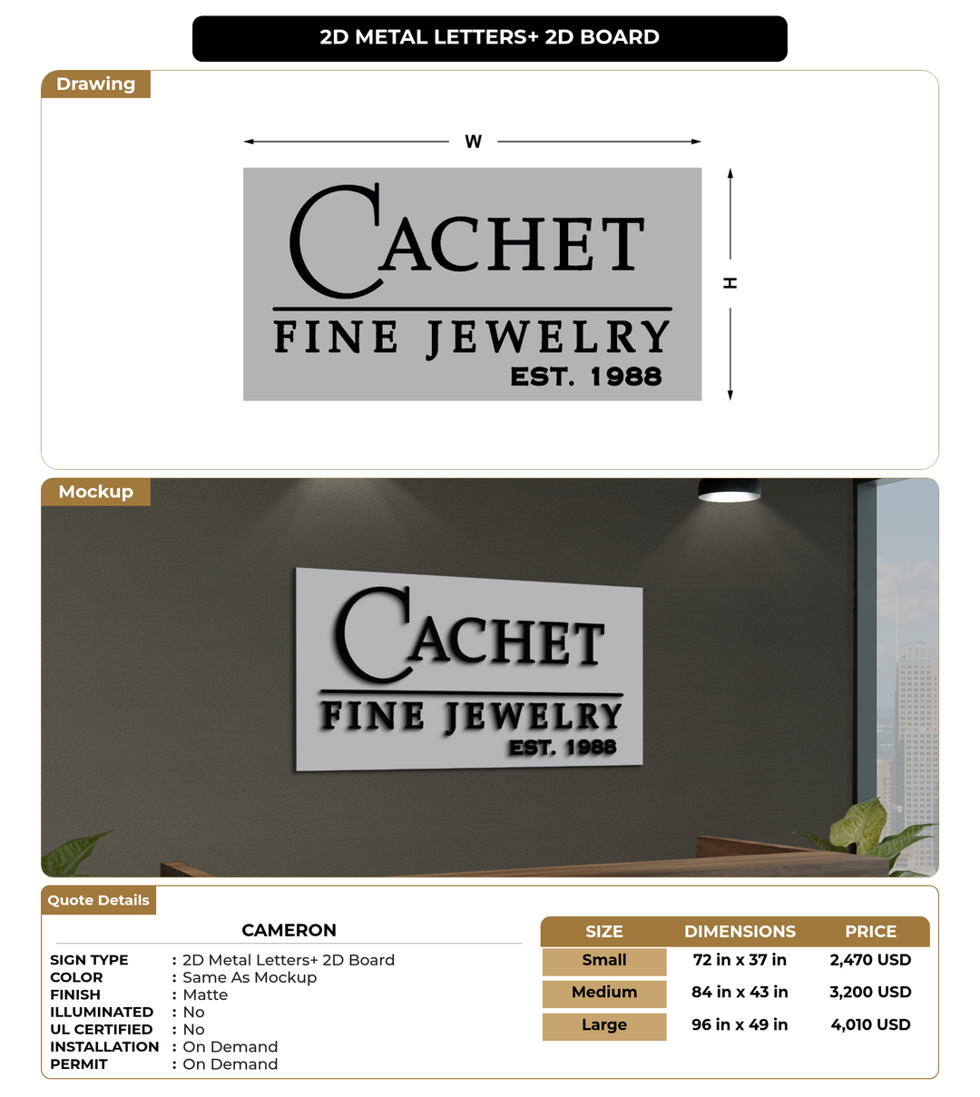 CUSTOM MOCKUP SIGN FOR Cameron