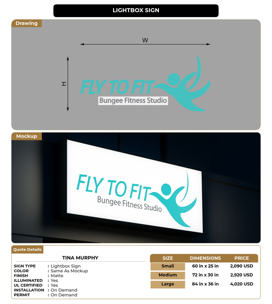 CUSTOM MOCKUP SIGN FOR Tina Murphy