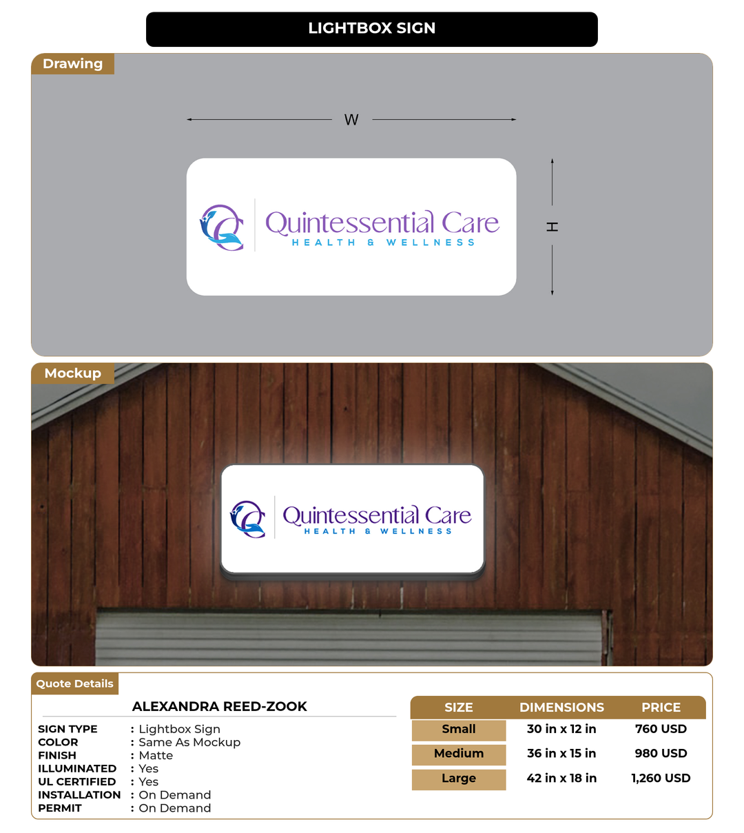 CUSTOM MOCKUP SIGN FOR Alexandra Reed-Zook