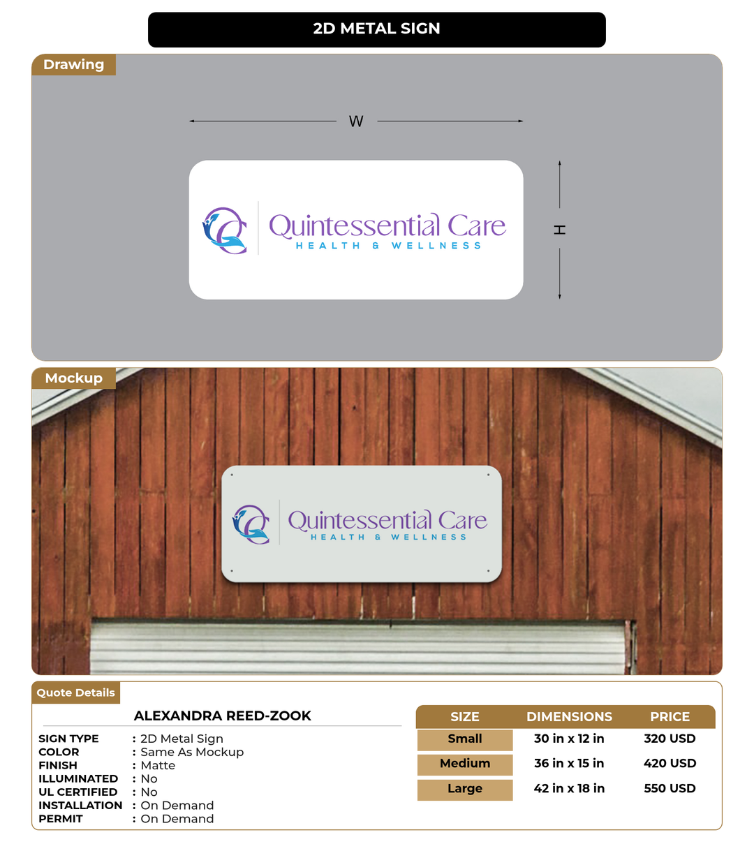 CUSTOM MOCKUP SIGN FOR Alexandra Reed-Zook