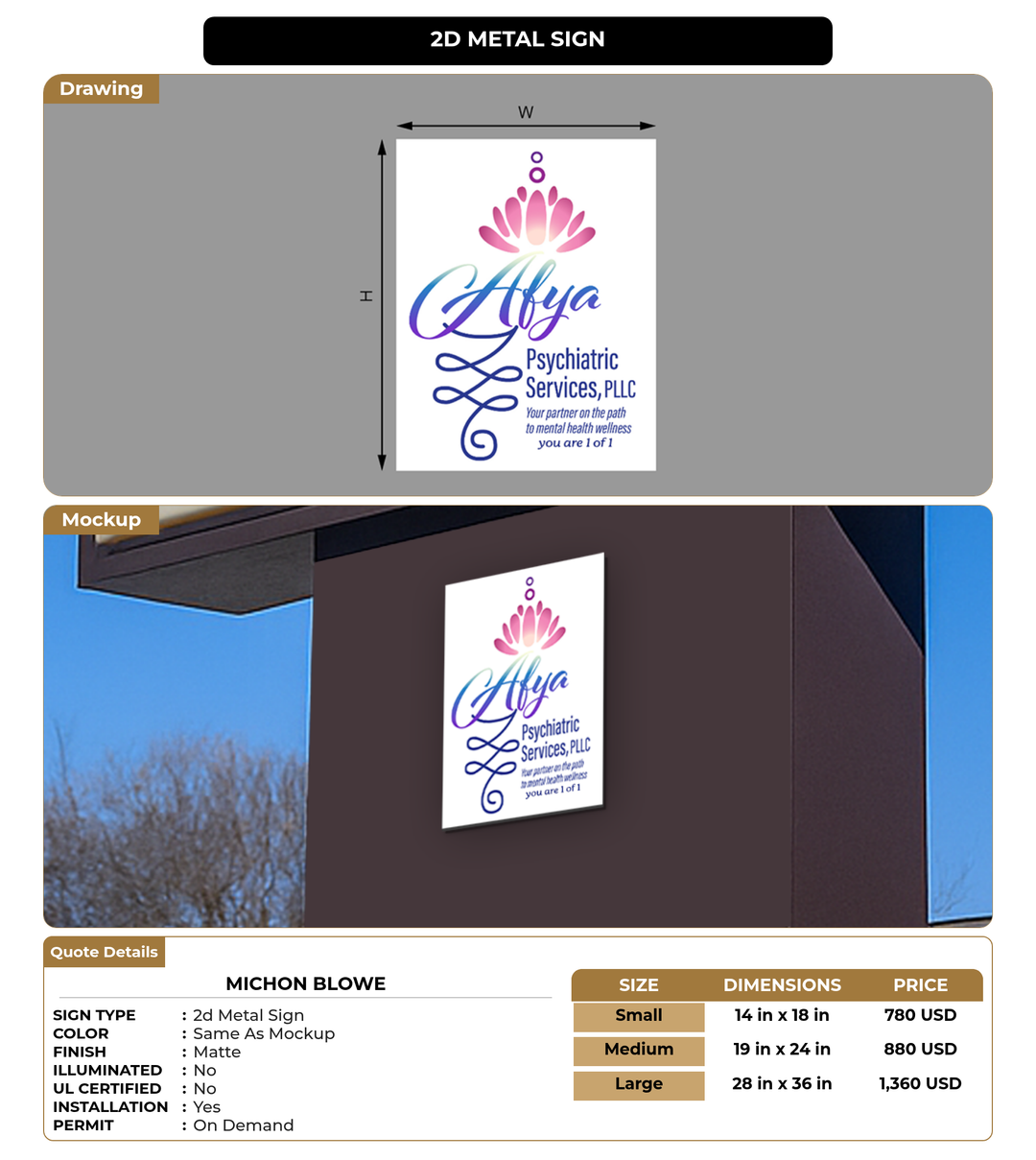 CUSTOM MOCKUP SIGN FOR Michon Blowe