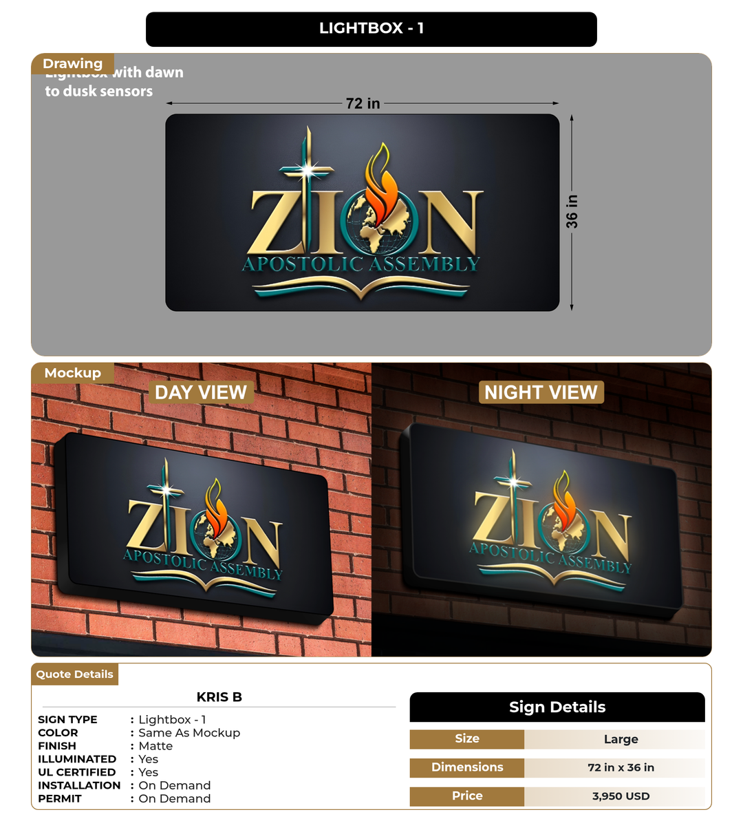 CUSTOM MOCKUP SIGN FOR Kris B