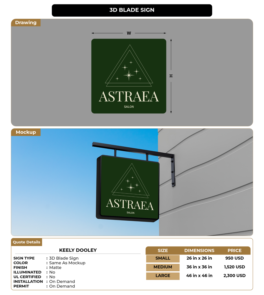 CUSTOM MOCKUP SIGN FOR Keely  Dooley
