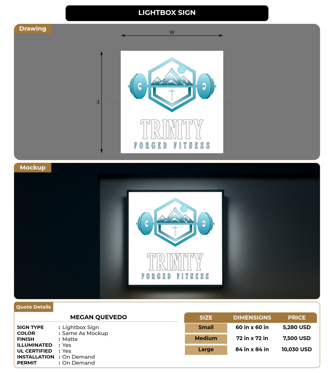 CUSTOM MOCKUP SIGN FOR Megan Quevedo