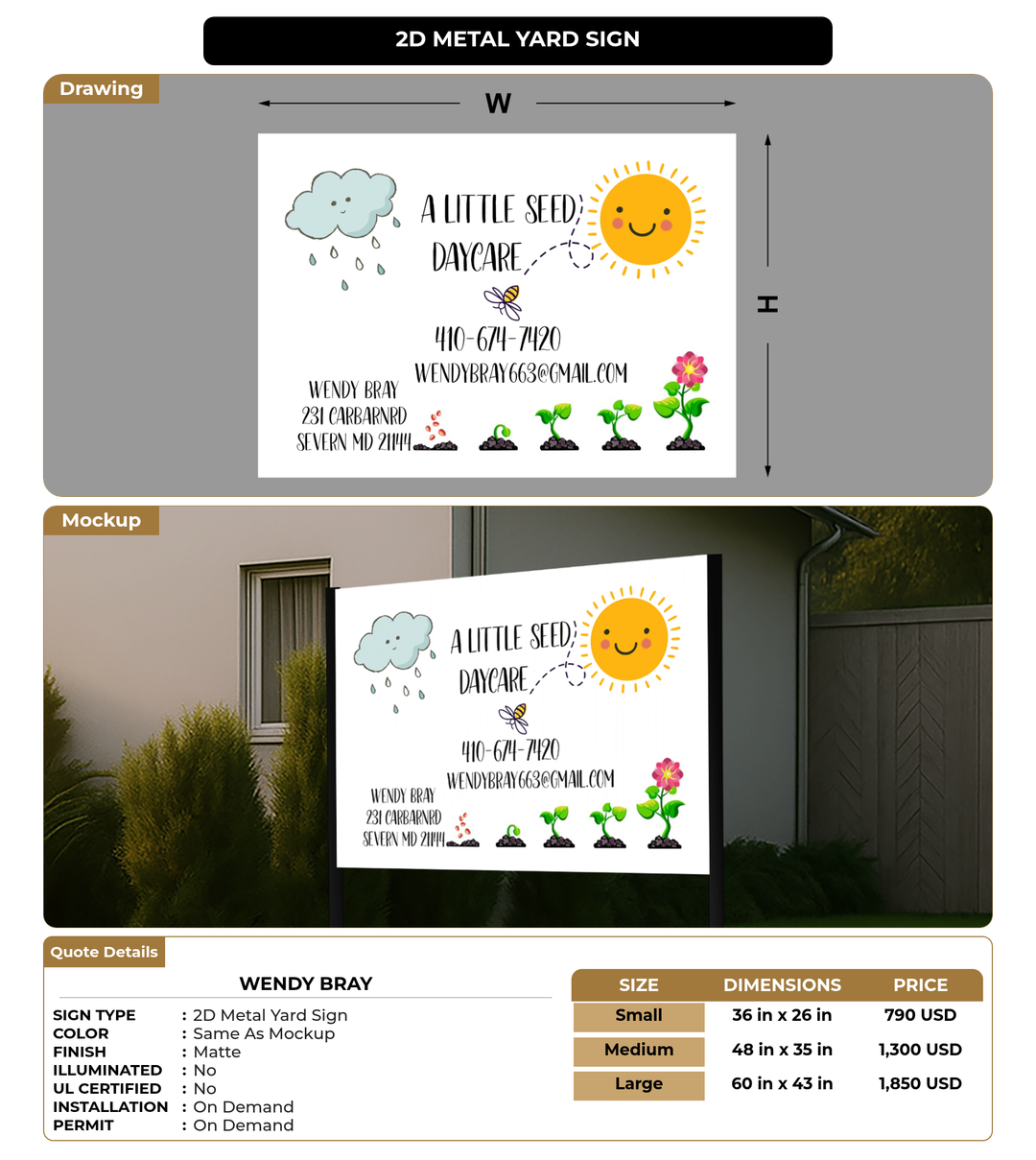 CUSTOM MOCKUP SIGN FOR Wendy Bray