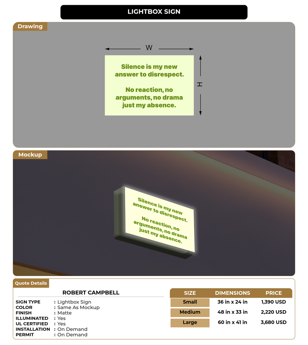 CUSTOM MOCKUP SIGN FOR Robert Campbell