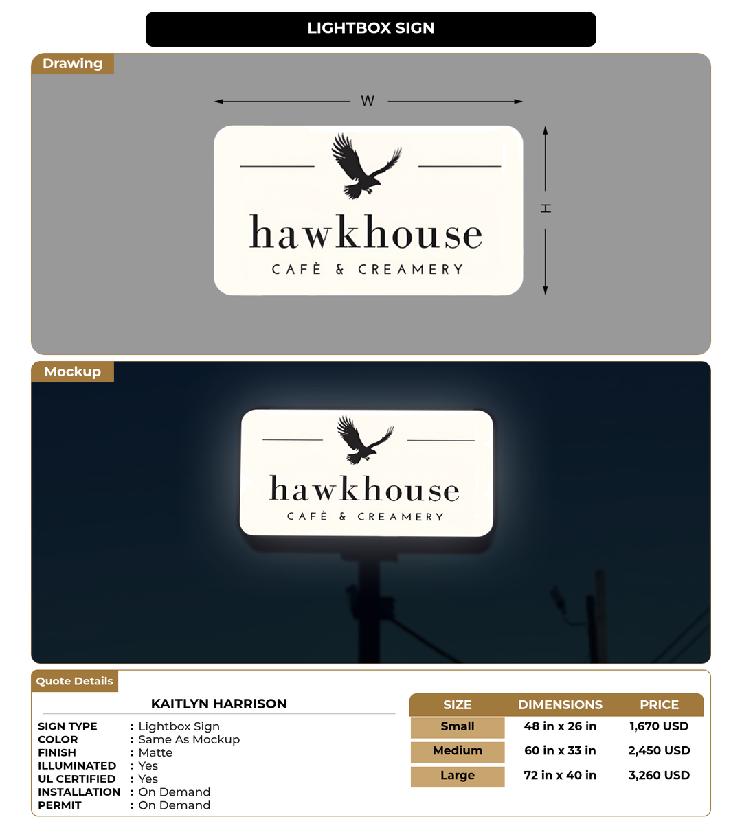CUSTOM MOCKUP SIGN FOR Kaitlyn Harrison