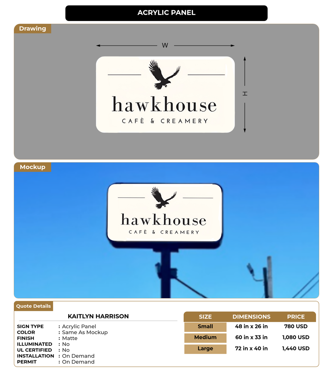 CUSTOM MOCKUP SIGN FOR Kaitlyn Harrison