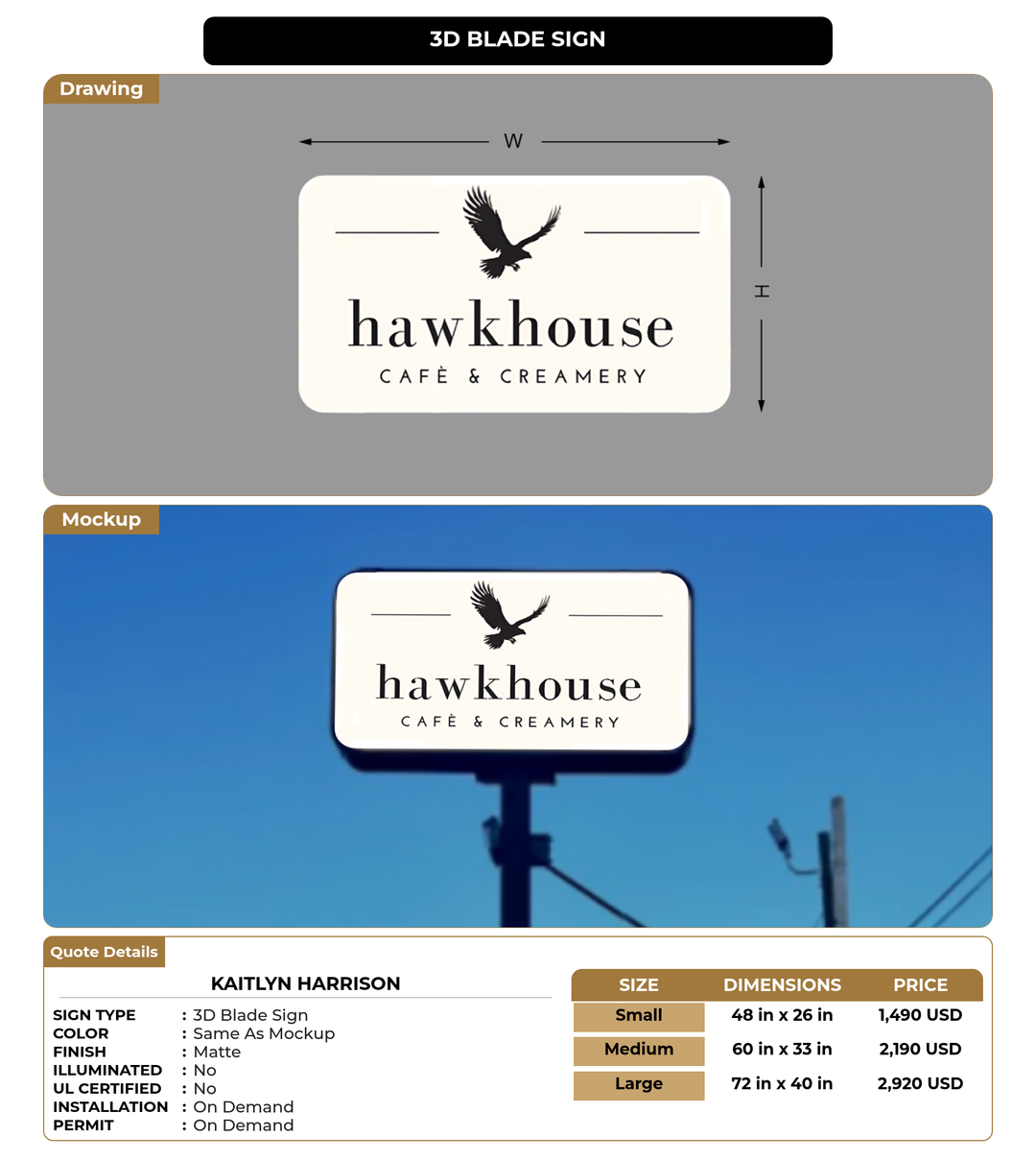 CUSTOM MOCKUP SIGN FOR Kaitlyn Harrison