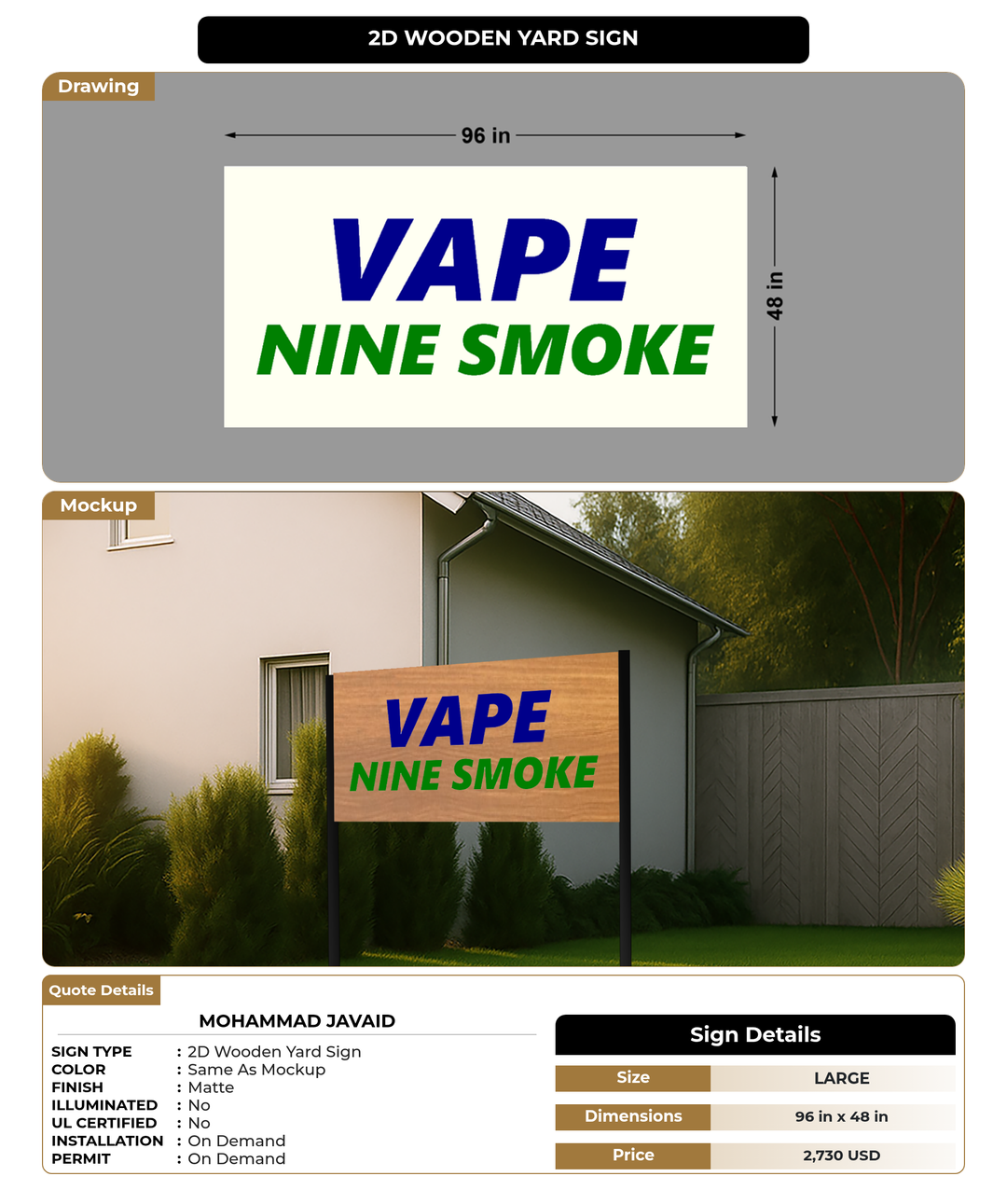 CUSTOM MOCKUP SIGN FOR Mohammad Javaid