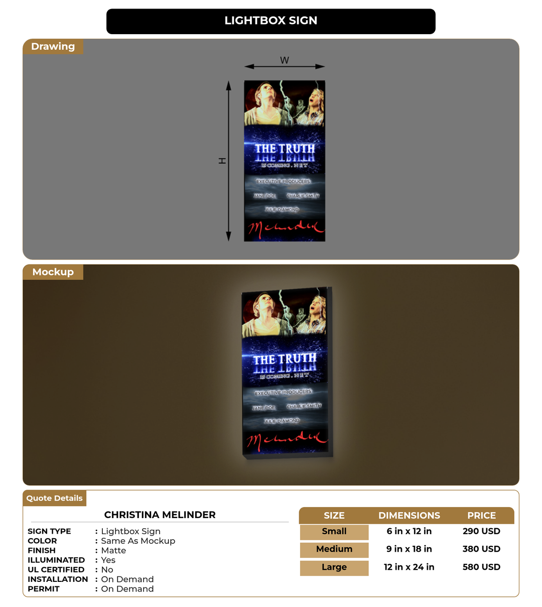 CUSTOM MOCKUP SIGN FOR Christina Melinder