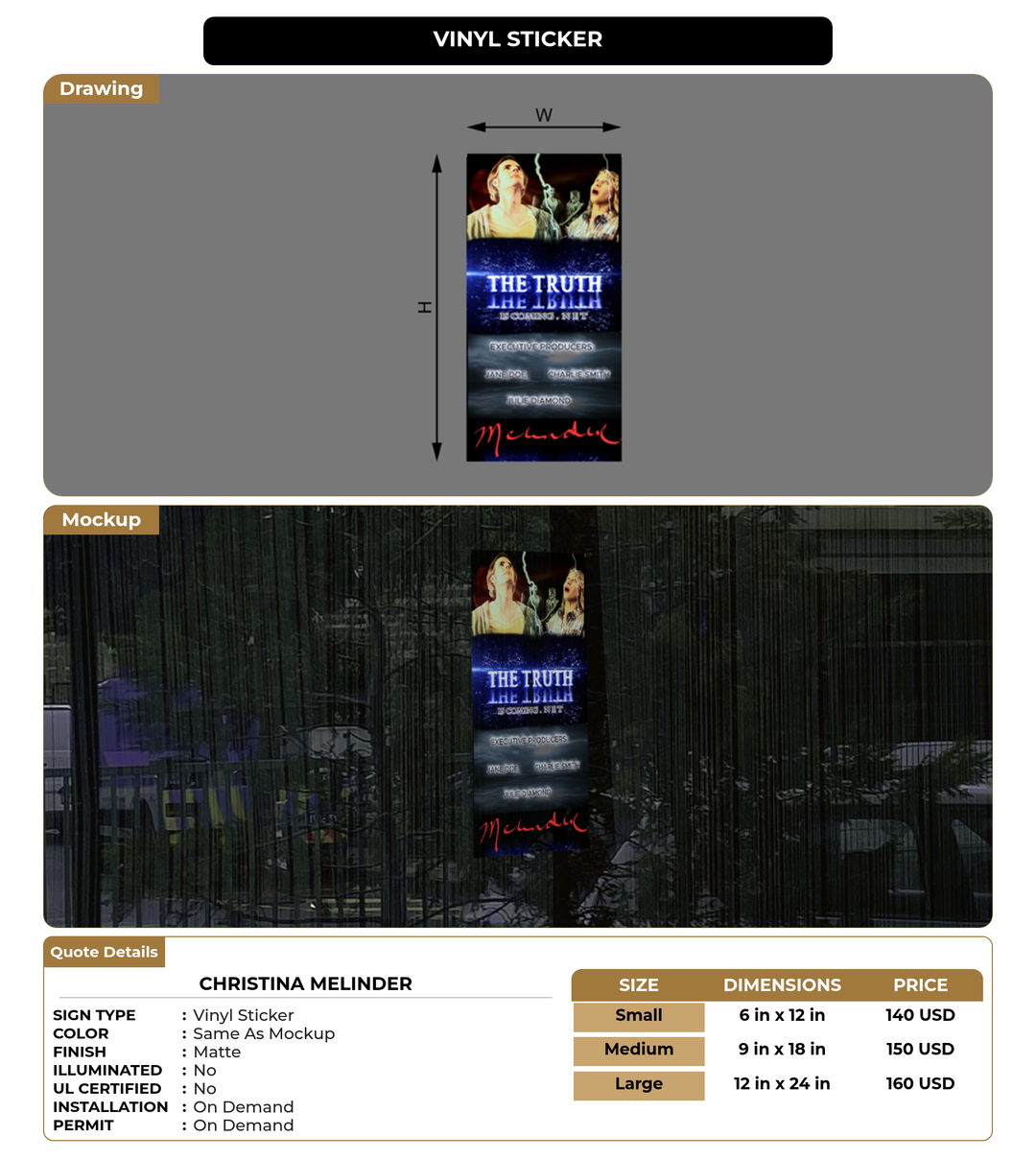 CUSTOM MOCKUP SIGN FOR Christina Melinder