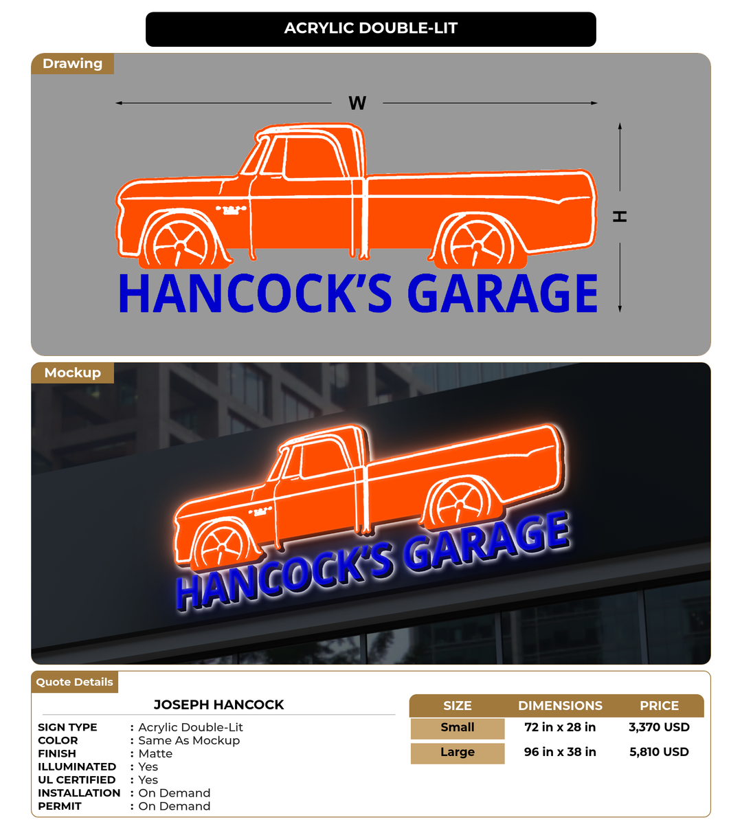CUSTOM MOCKUP SIGN FOR Joseph  Hancock