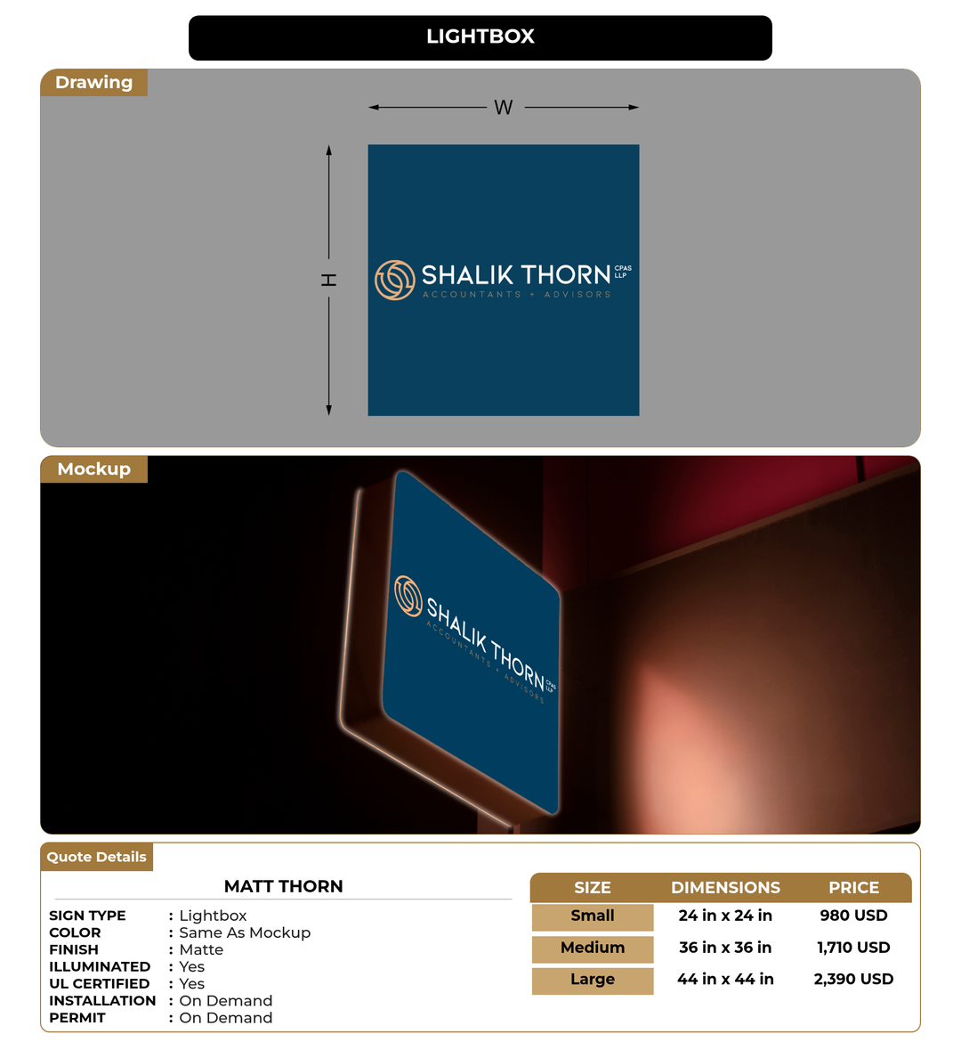 CUSTOM MOCKUP SIGN FOR Matt Thorn