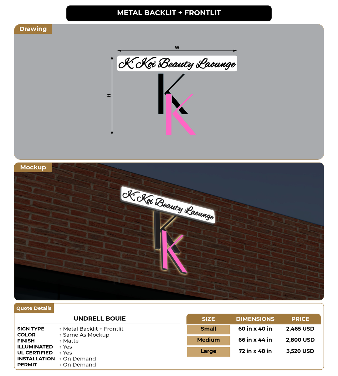 CUSTOM MOCKUP SIGN FOR Undrell Bouie