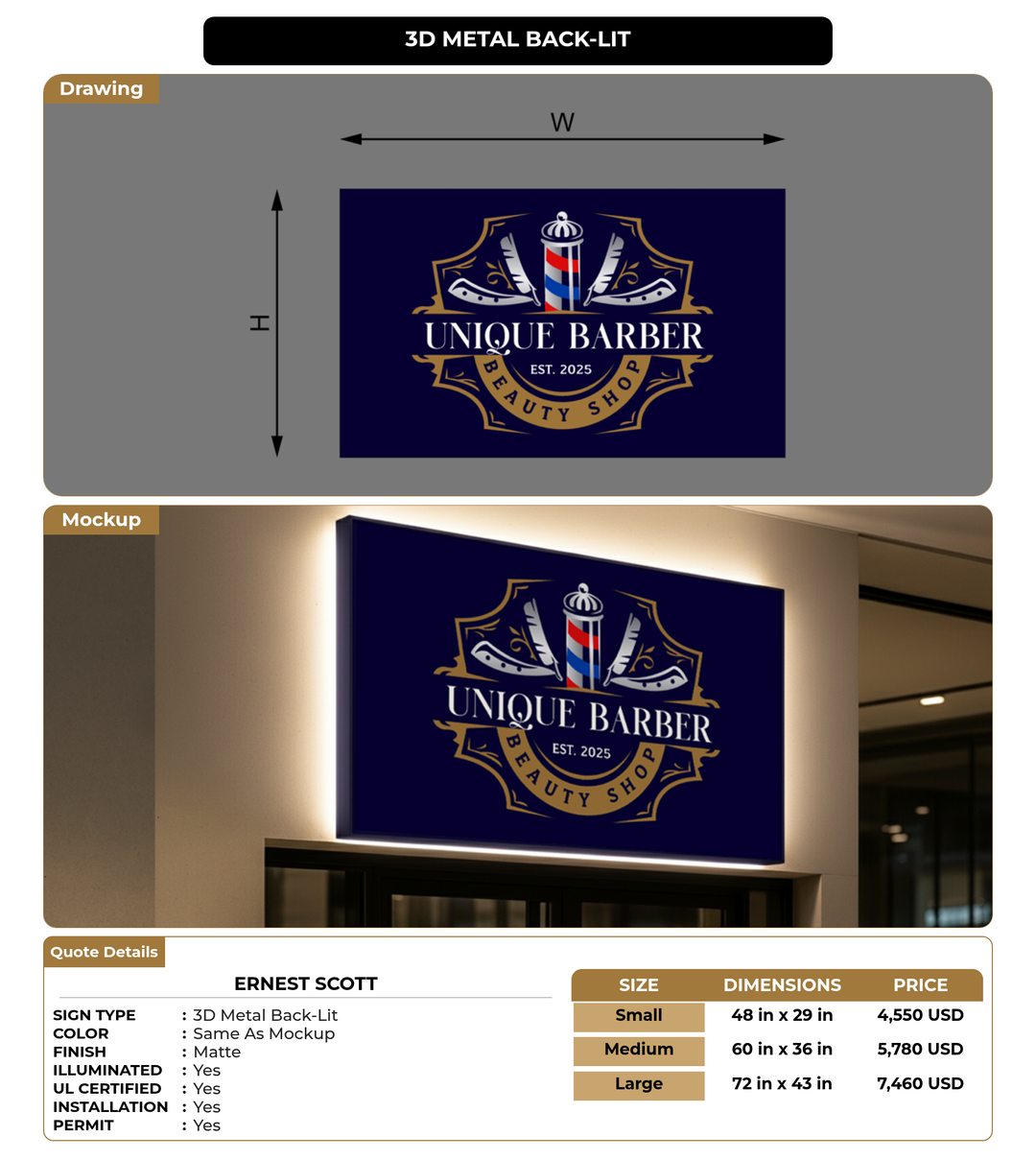 CUSTOM MOCKUP SIGN FOR ERNEST SCOTT