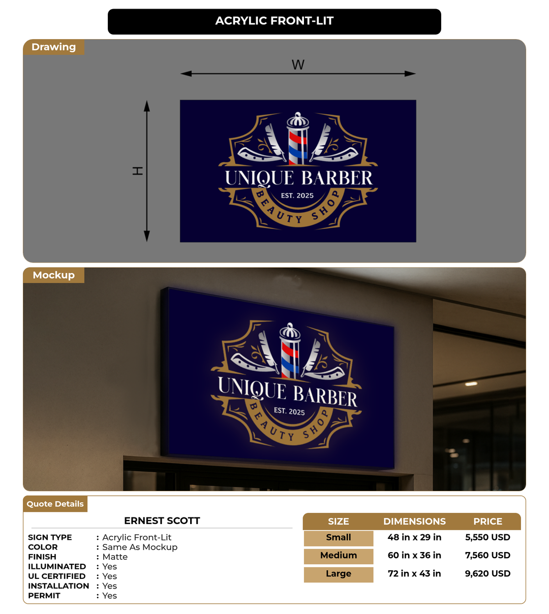 CUSTOM MOCKUP SIGN FOR ERNEST SCOTT