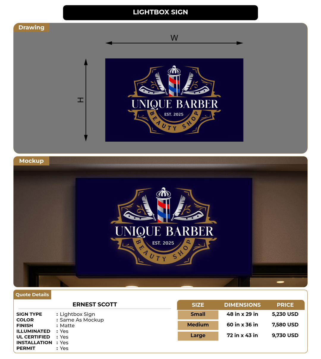 CUSTOM MOCKUP SIGN FOR ERNEST SCOTT