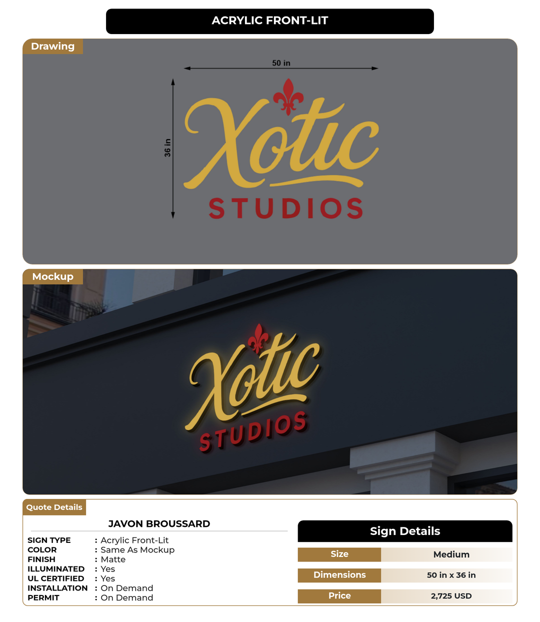 CUSTOM MOCKUP SIGN FOR Javon Broussard