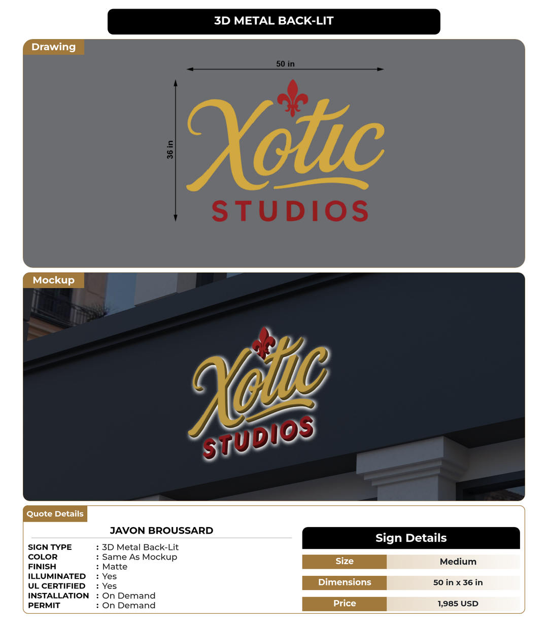 CUSTOM MOCKUP SIGN FOR Javon Broussard