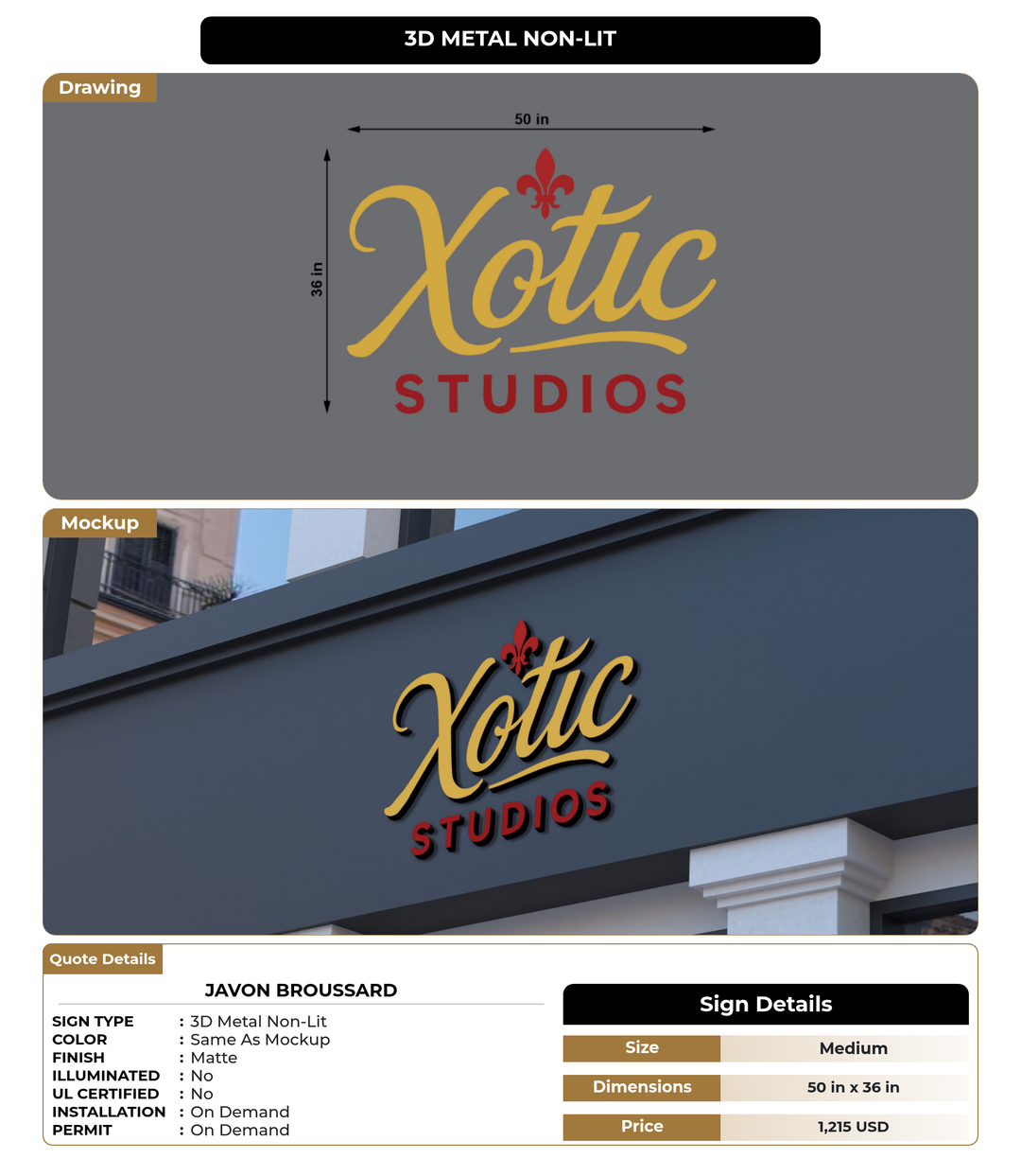 CUSTOM MOCKUP SIGN FOR Javon Broussard