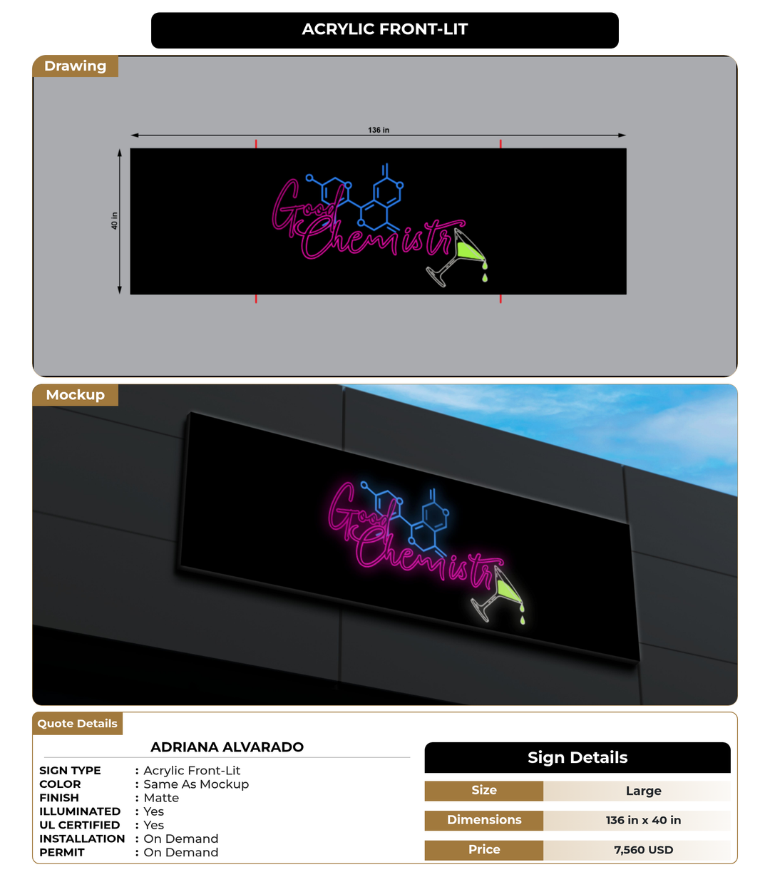CUSTOM MOCKUP SIGN FOR Adriana Alvarado