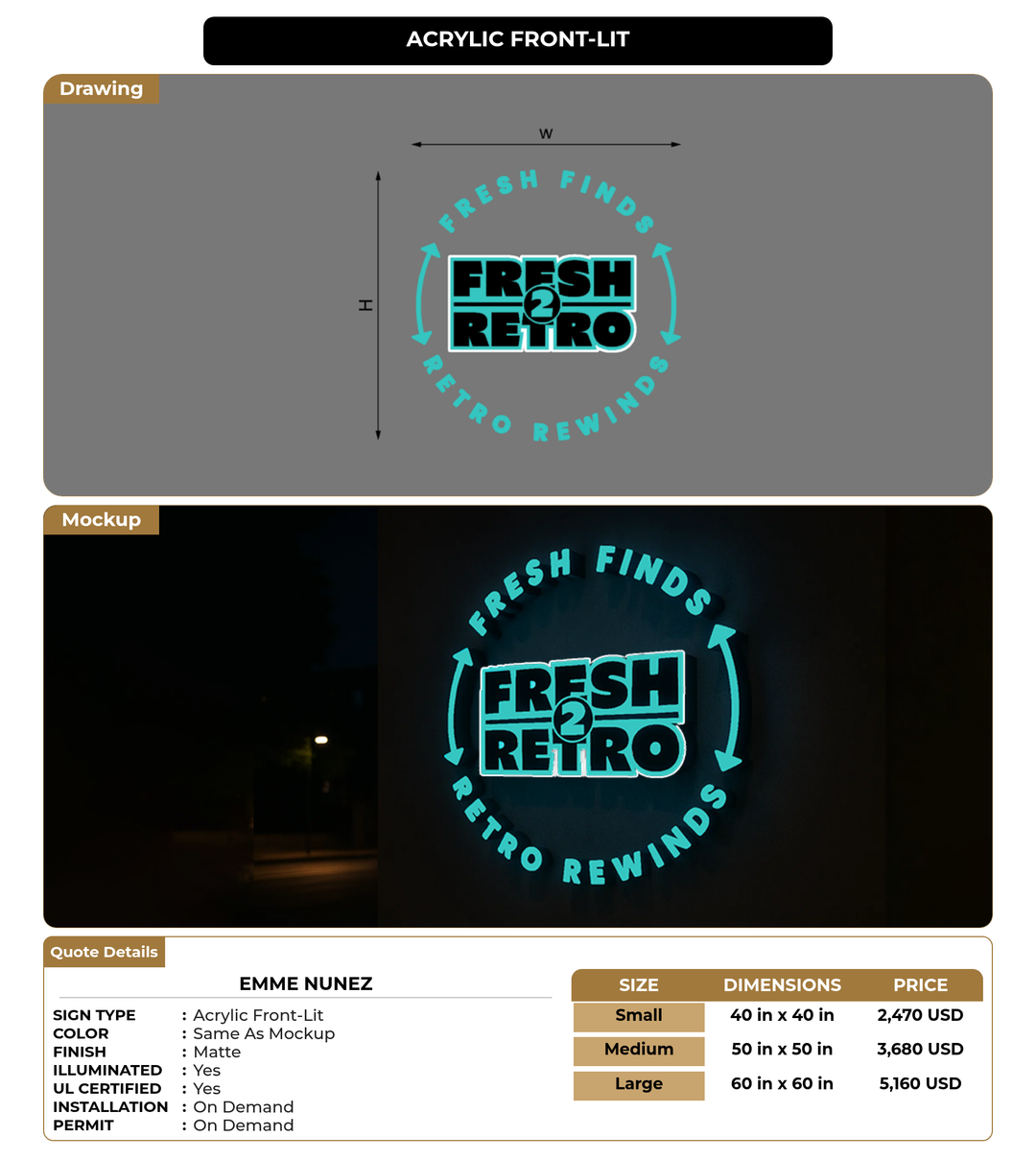 CUSTOM MOCKUP SIGN FOR Emme Nunez
