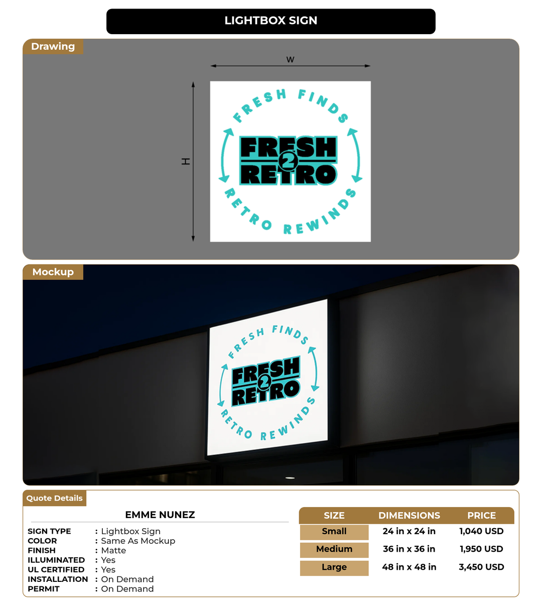 CUSTOM MOCKUP SIGN FOR Emme Nunez