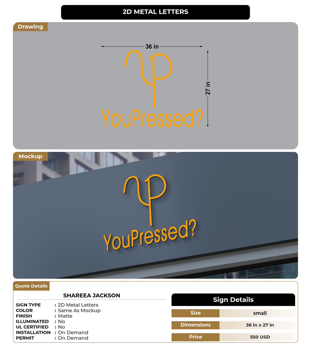 CUSTOM MOCKUP SIGN FOR Shareea Jackson