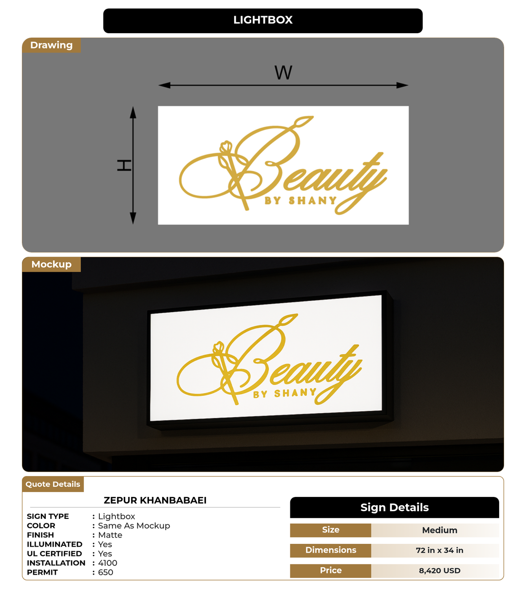 CUSTOM MOCKUP SIGN FOR Zepur Khanbabaei