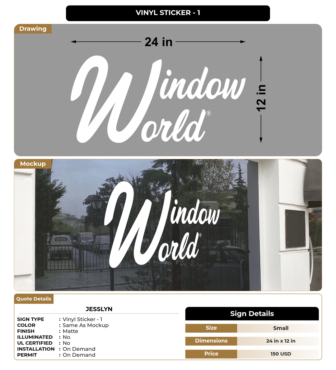 CUSTOM MOCKUP SIGN FOR Jesslyn