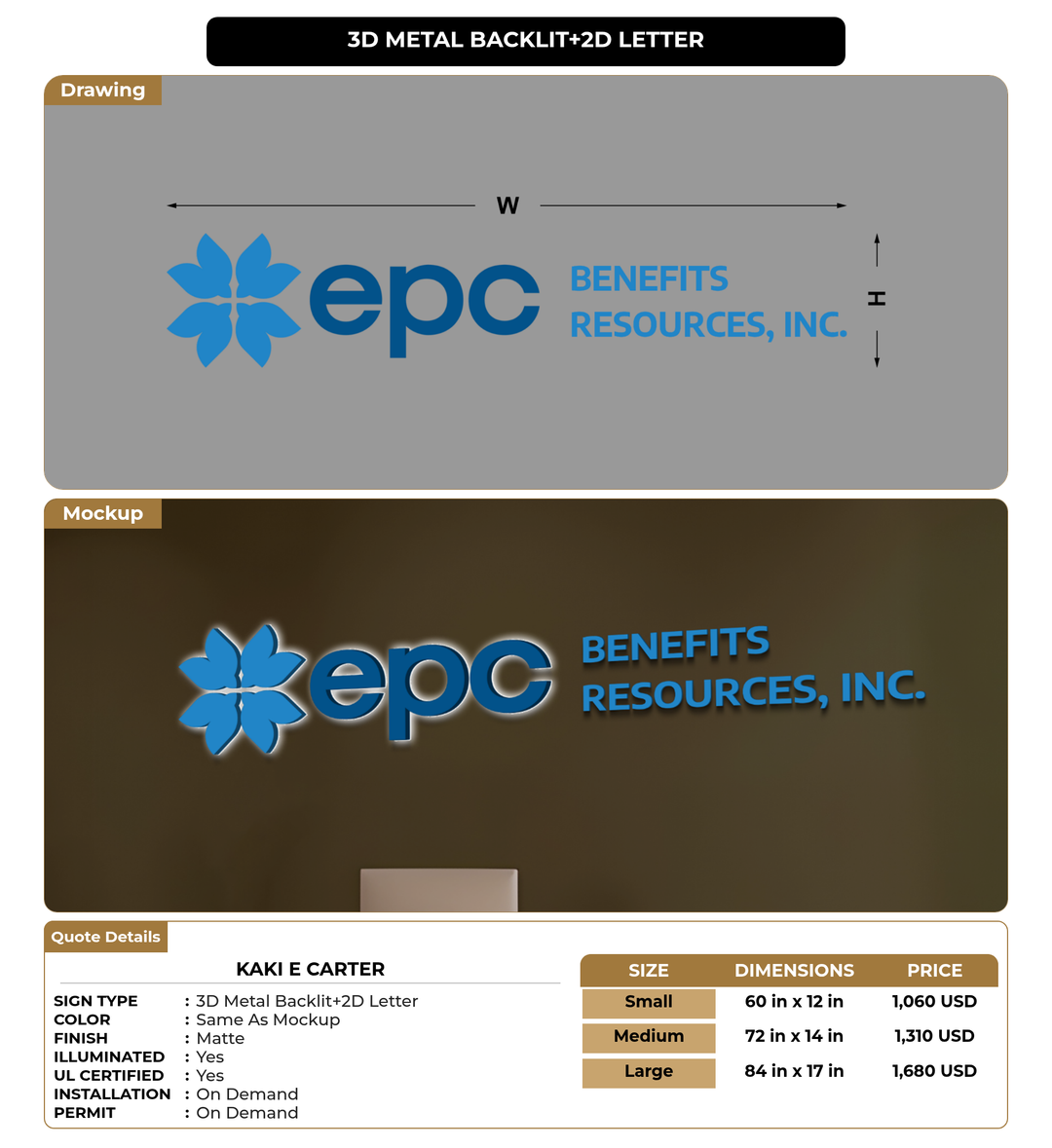CUSTOM MOCKUP SIGN FOR Kaki E Carter