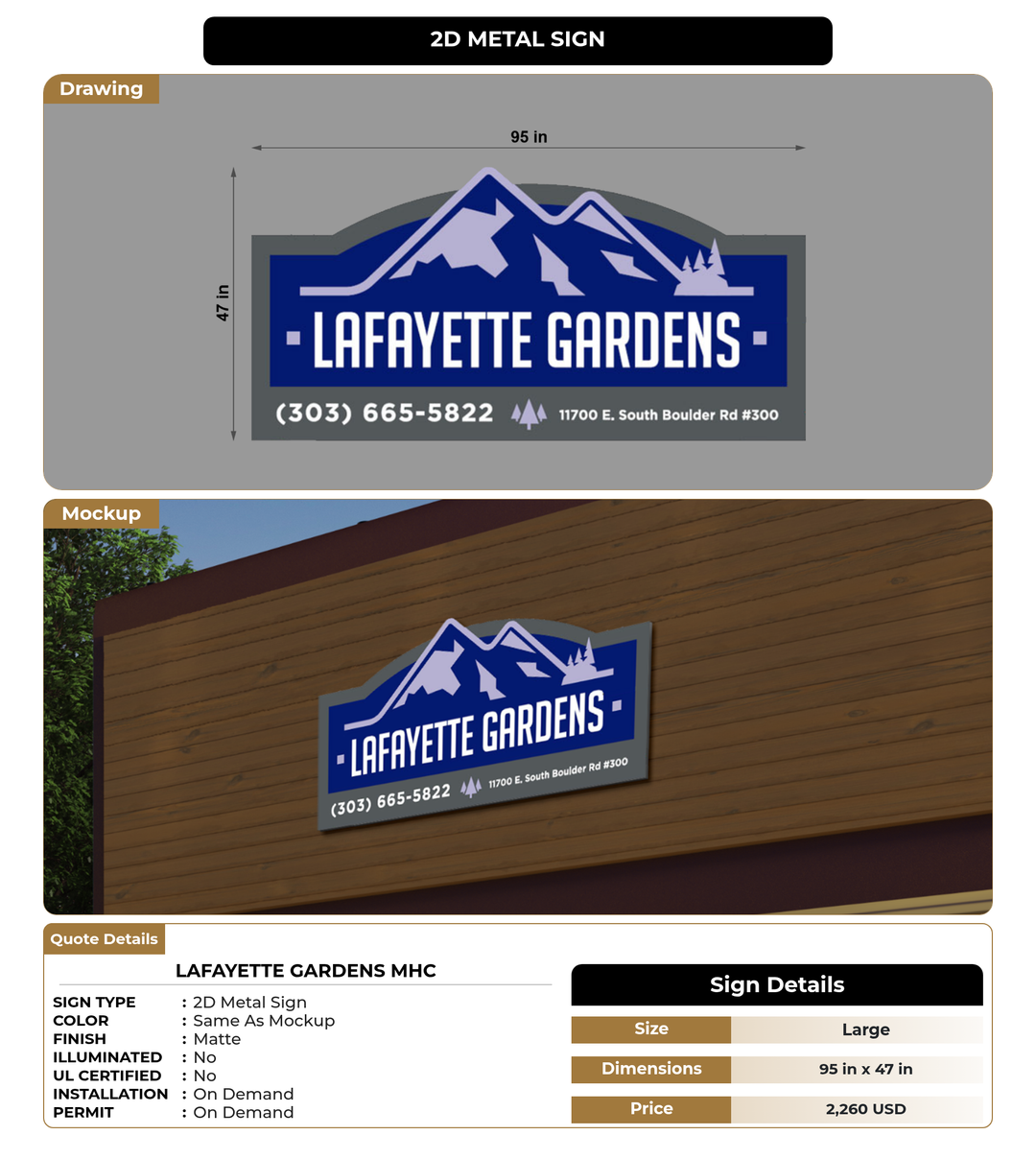 CUSTOM MOCKUP SIGN FOR Lafayette Gardens MHC