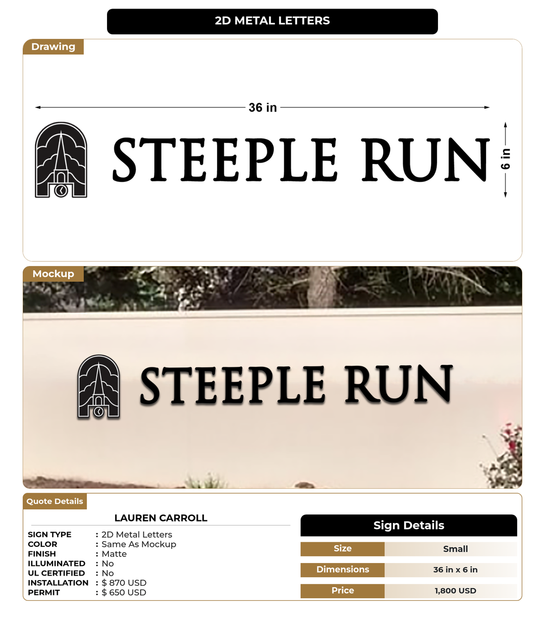 CUSTOM MOCKUP SIGN FOR Lauren Carroll