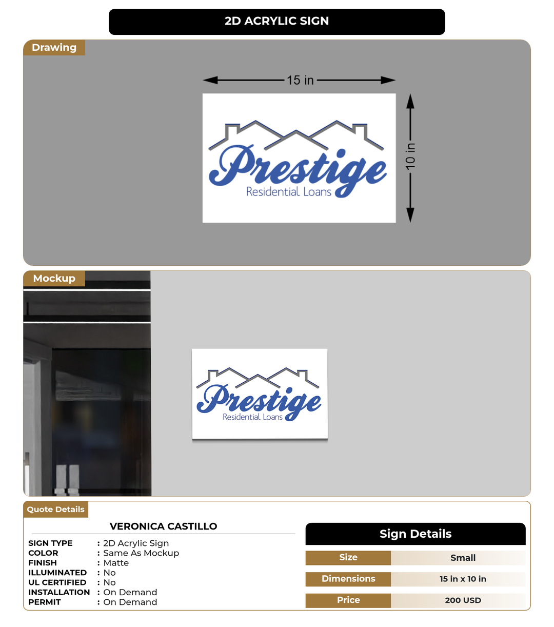 CUSTOM MOCKUP SIGN FOR Veronica Castillo