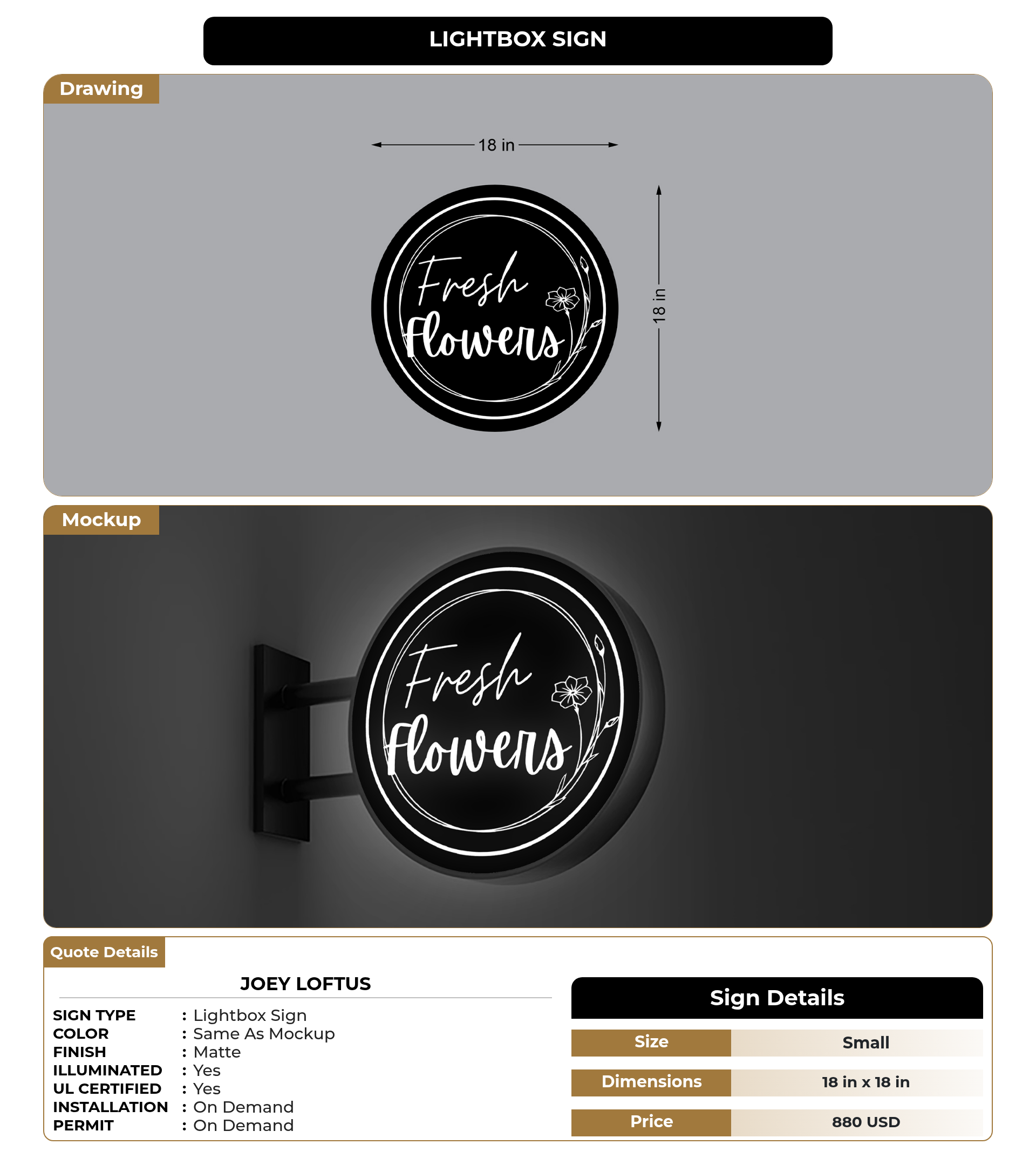 CUSTOM MOCKUP SIGN FOR Joey Loftus – Signize