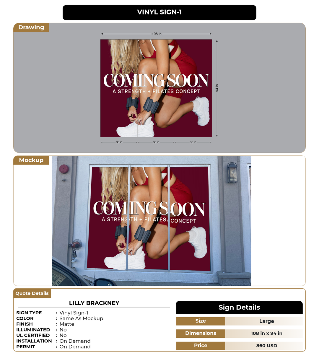 CUSTOM MOCKUP SIGN FOR lilly Brackney
