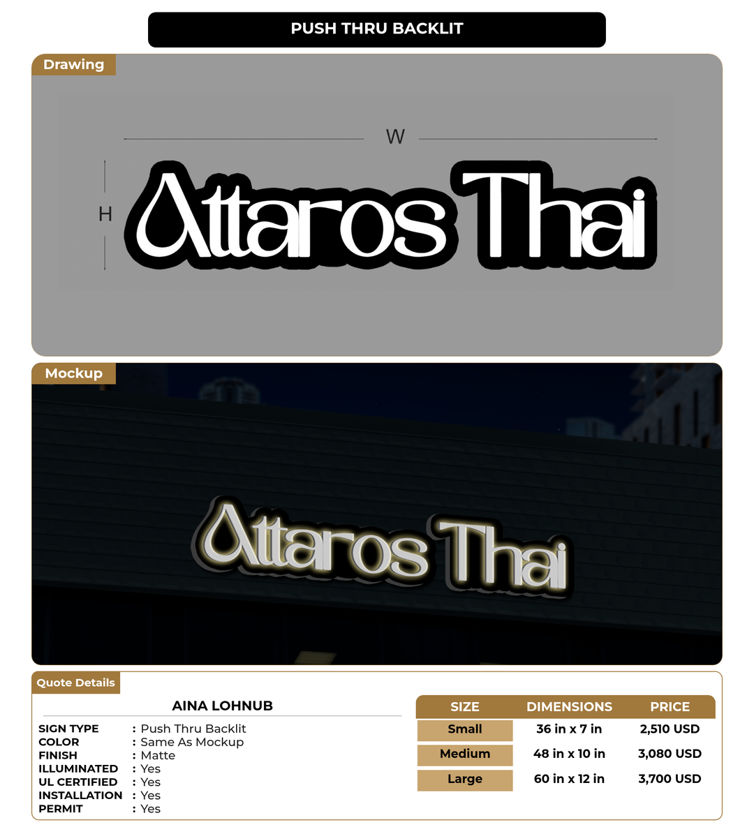 CUSTOM MOCKUP SIGN FOR Aina Lohnub