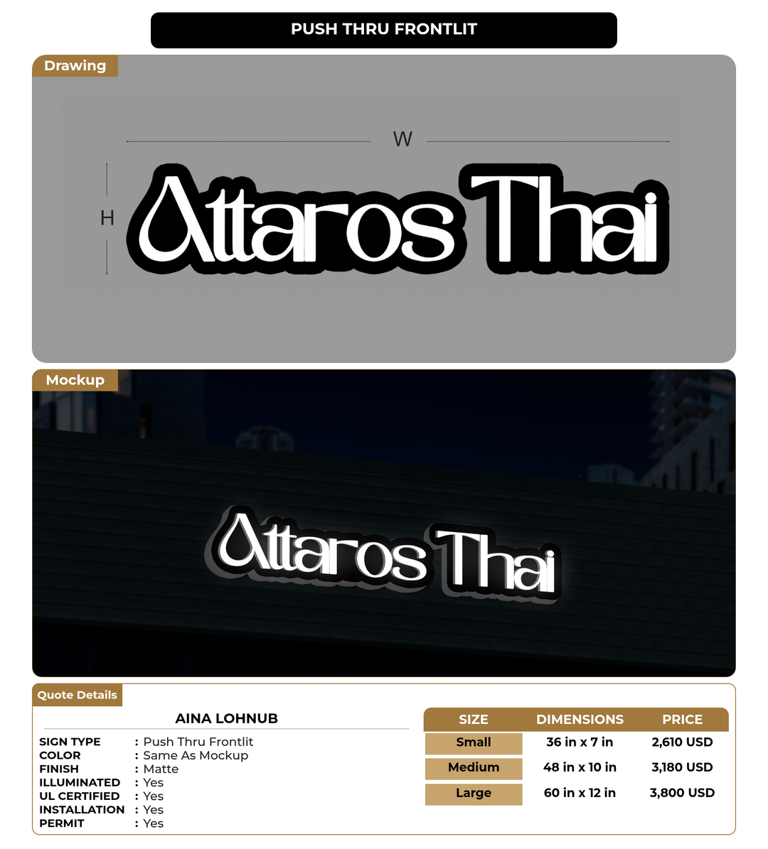 CUSTOM MOCKUP SIGN FOR Aina Lohnub