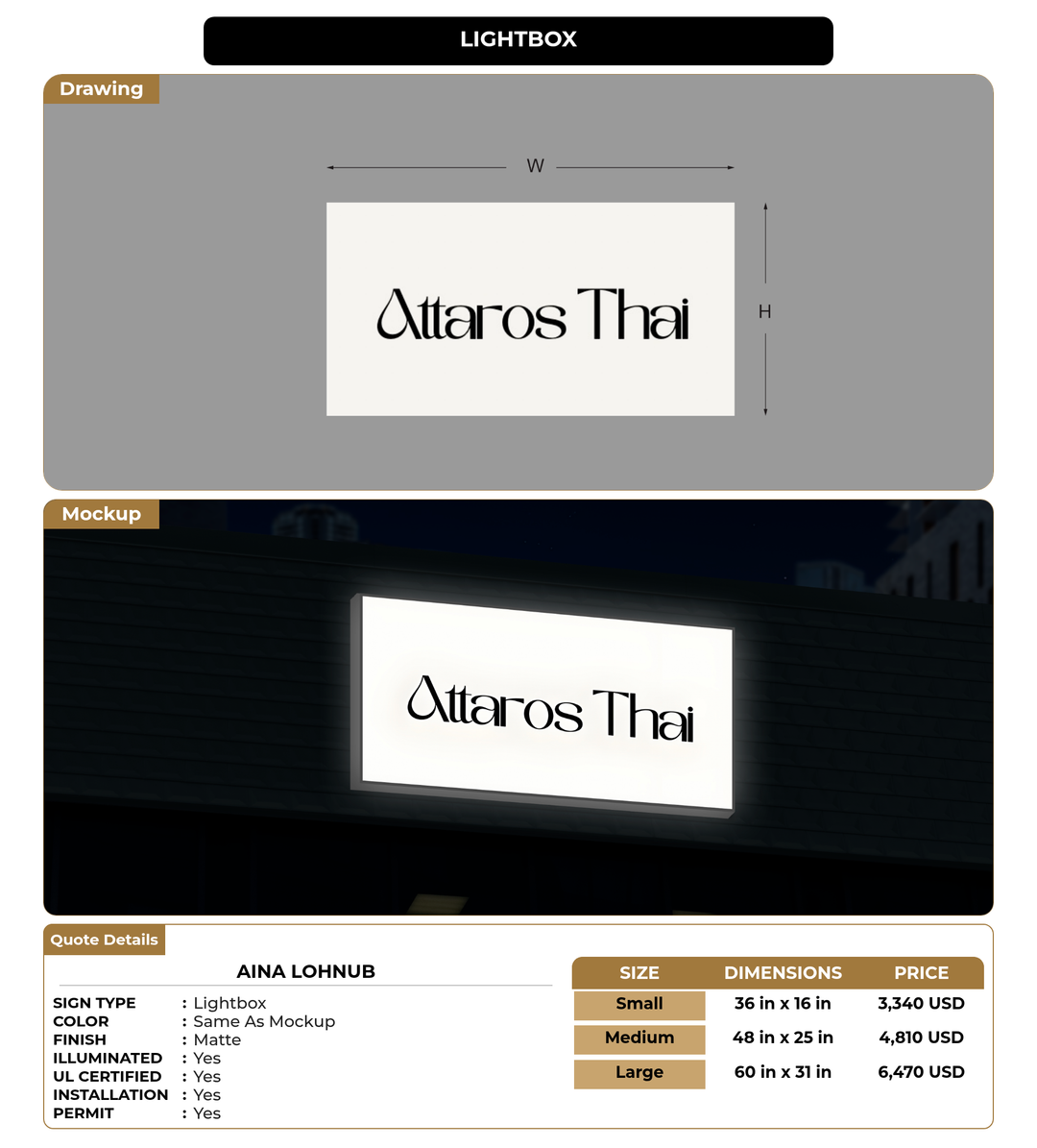CUSTOM MOCKUP SIGN FOR Aina Lohnub