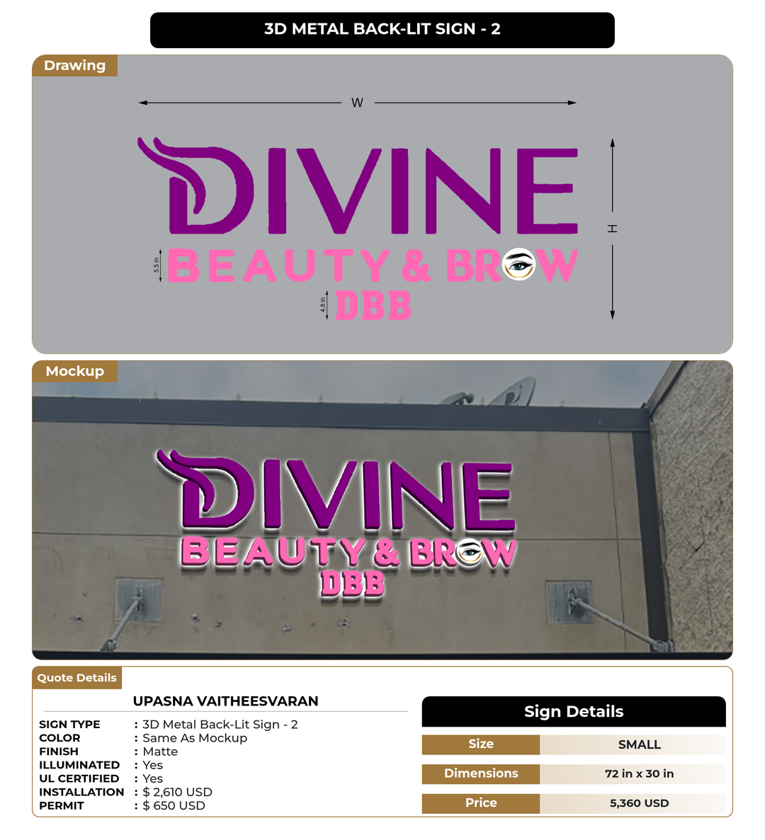 CUSTOM MOCKUP SIGN FOR UPASNA VAITHEESVARAN
